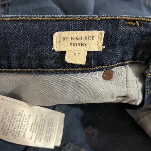 Madewell Jeans 10” High Rise Skinny Jeans Dark Wash Size 27 Style F4684 - Picture 9 of 12